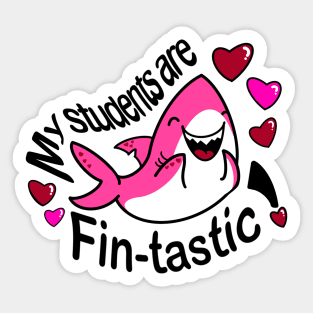 My Students Are Fin-Tastic Shark Valentine Sticker
